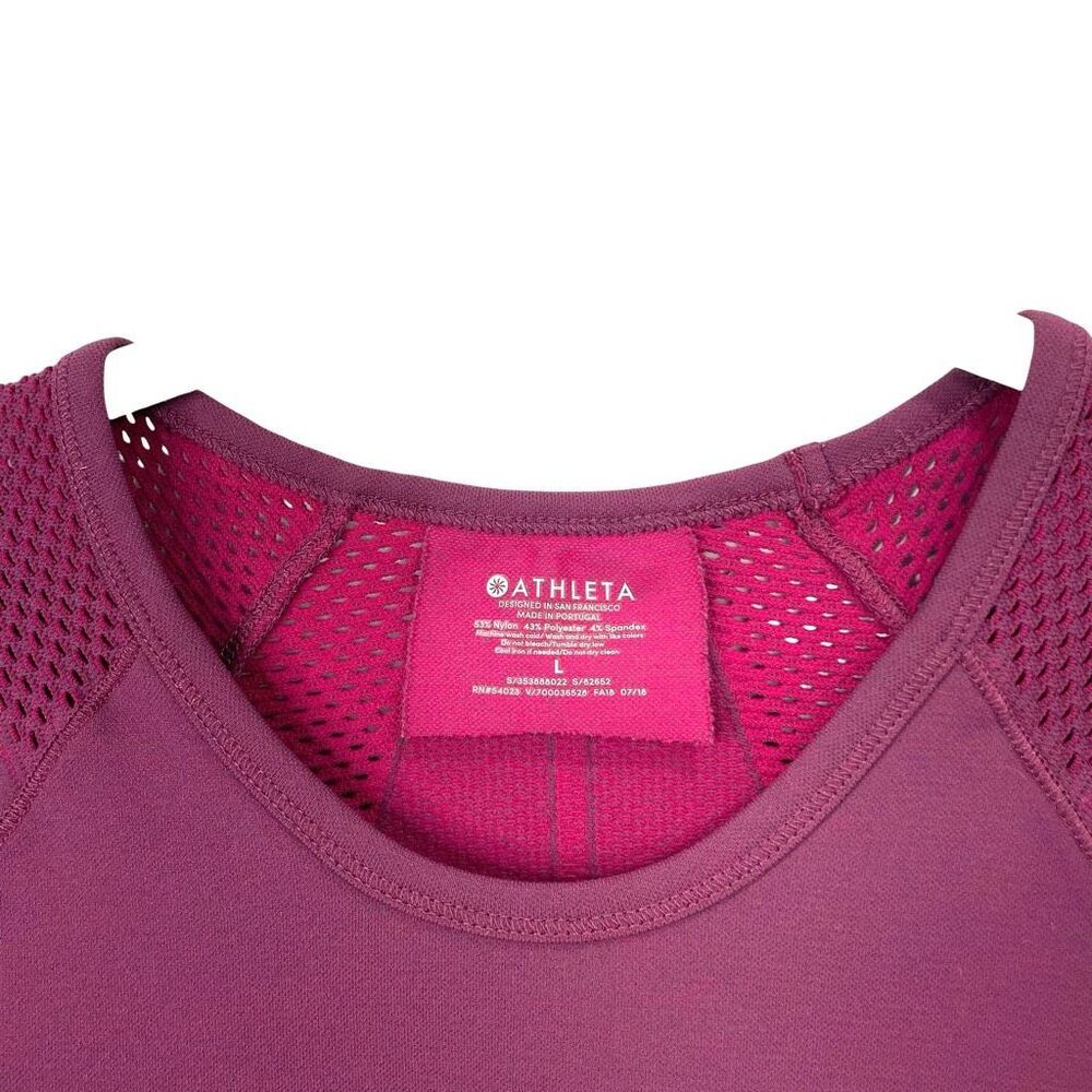 Athleta Caliber long sleeve‎ Top Burgundy red Size L - Picture 3 of 6